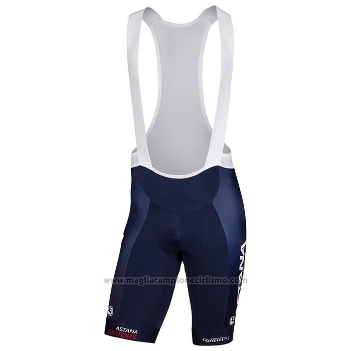 2022 Abbigliamento Ciclismo Astana Blu Bianco Manica Corta e Salopette